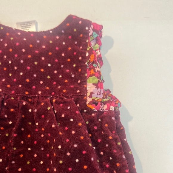 Gymboree - red polka dot velour Jumpsuit with Playful Ruffles and bows - Picture 6 of 6
